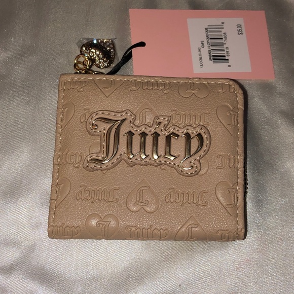 Juicy Couture Cafe Upgrade U L-Zip Faux Leather Card Case NWT - Picture 15 of 16